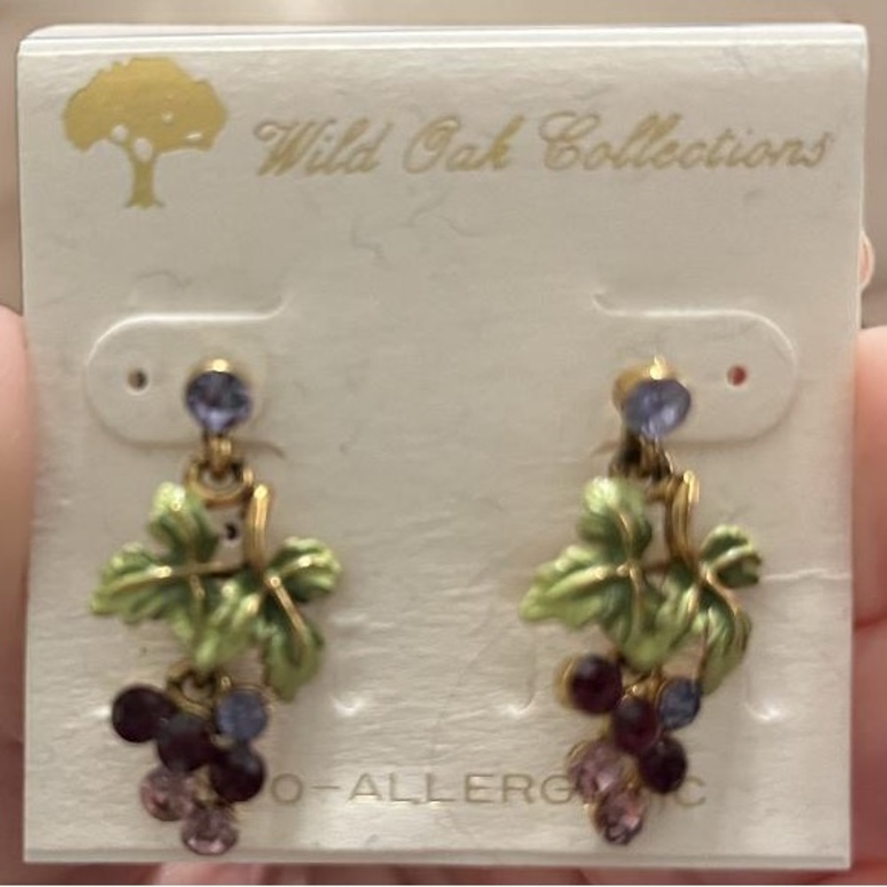 Hypo-allergenic post back earrings, grapevine inspired; never worn.